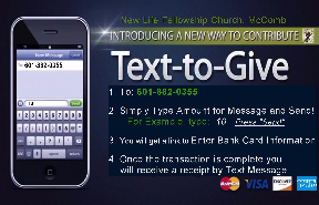 2 Cor. 9:7 * Text to Give! 601.882.0355